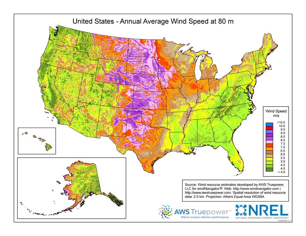 US Wind Speed Map SIMCenter